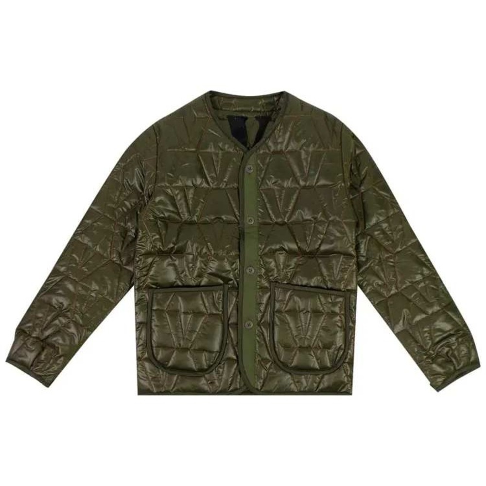 VLONE Quilted‎ Bomber Jacket Green Down Filled Puffer Mens Size Large